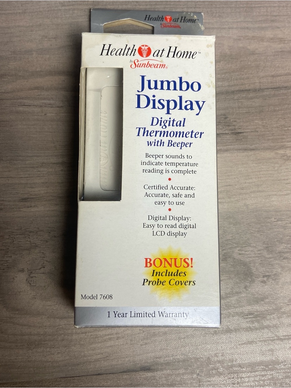 Vintage Sunbeam Health at Home Jumbo Display‎ Digital Thermometer, Model 7608